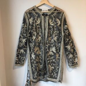 Vintage Sophie Chang Metallic Sheer Duster Jacket